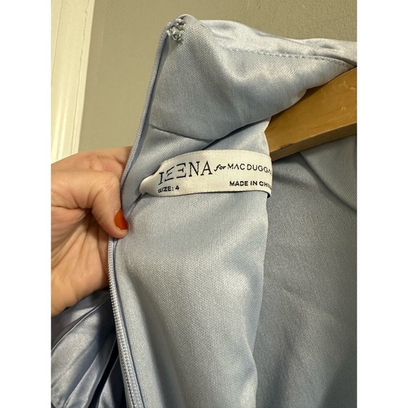 Ieena for Mac Duggal PLEATED KEYHOLE RUFFLED CAP SLEEVE GOWN - Picture 12 of 14